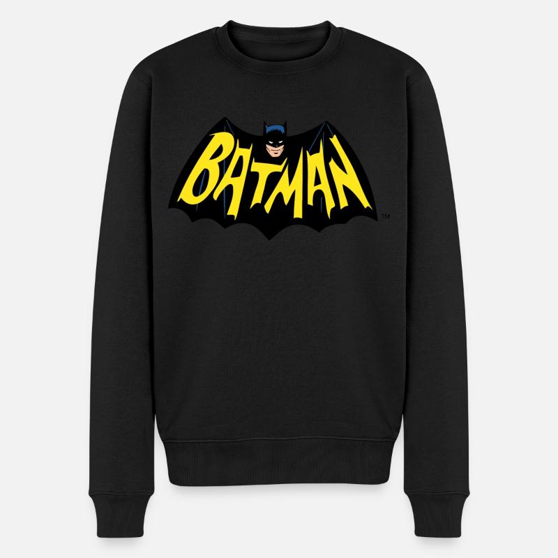 DC Comics Symbol Und Schrift Vintage - Männer Premium Bio Pullover - Schwarz