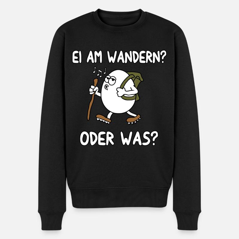 Ei am wandern - Männer Premium Bio Pullover - Schwarz