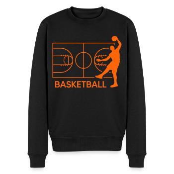 Basketteur slamdunk joueur de basket-ball « lancer des paniers » - Pull Premium bio Homme - noir - Devant - Nico (187cm)