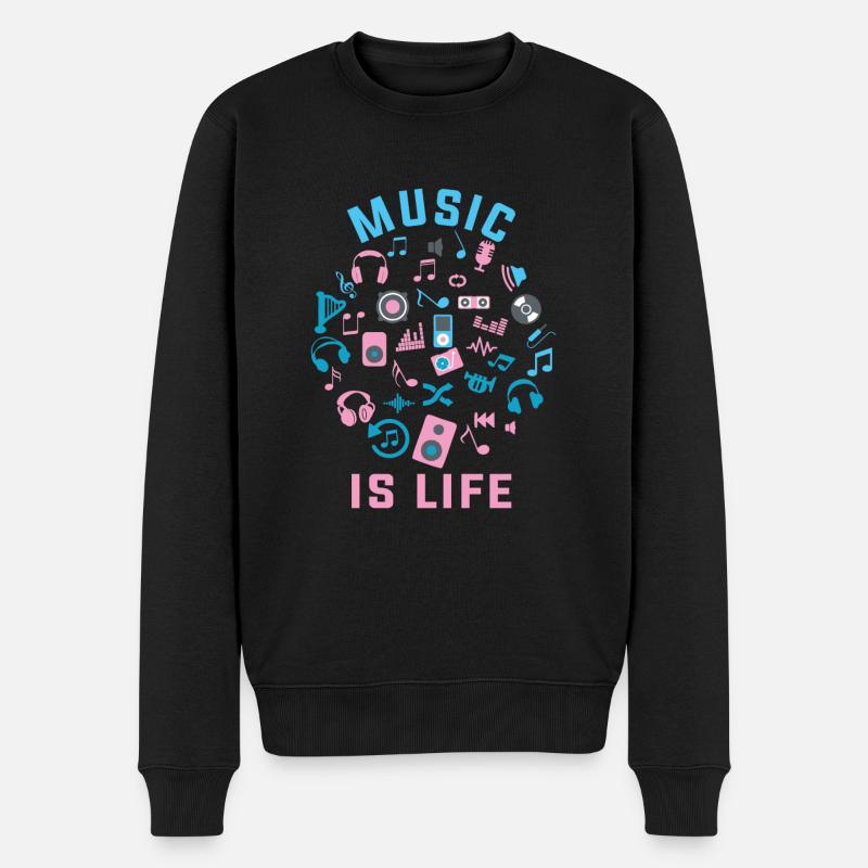 La musique c'est la vie - Pull Premium bio Homme - noir