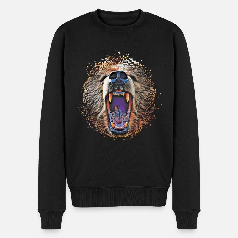 Grizzly - Männer Premium Bio Pullover - Schwarz