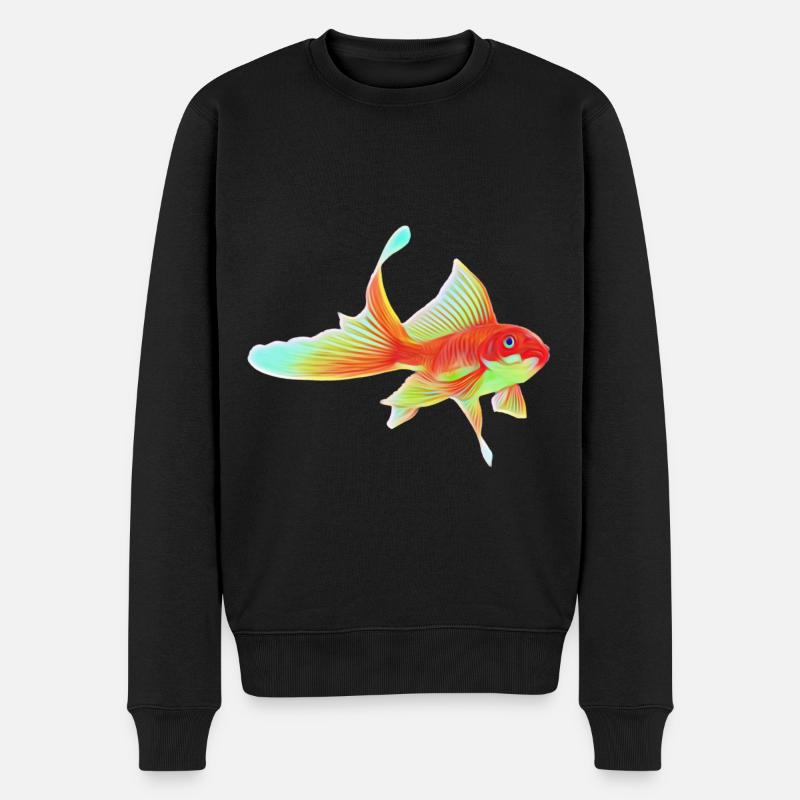 Goldfisch - Männer Premium Bio Pullover - Schwarz