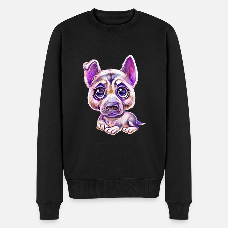 Schäferhund - Männer Premium Bio Pullover - Schwarz