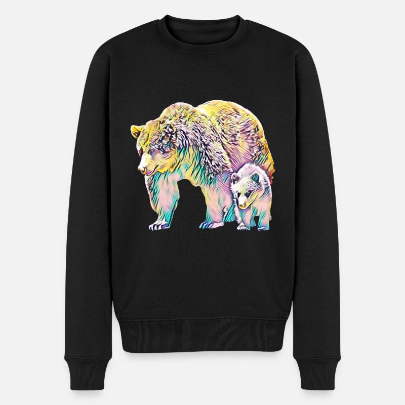 Bären - Männer Premium Bio Pullover - Schwarz