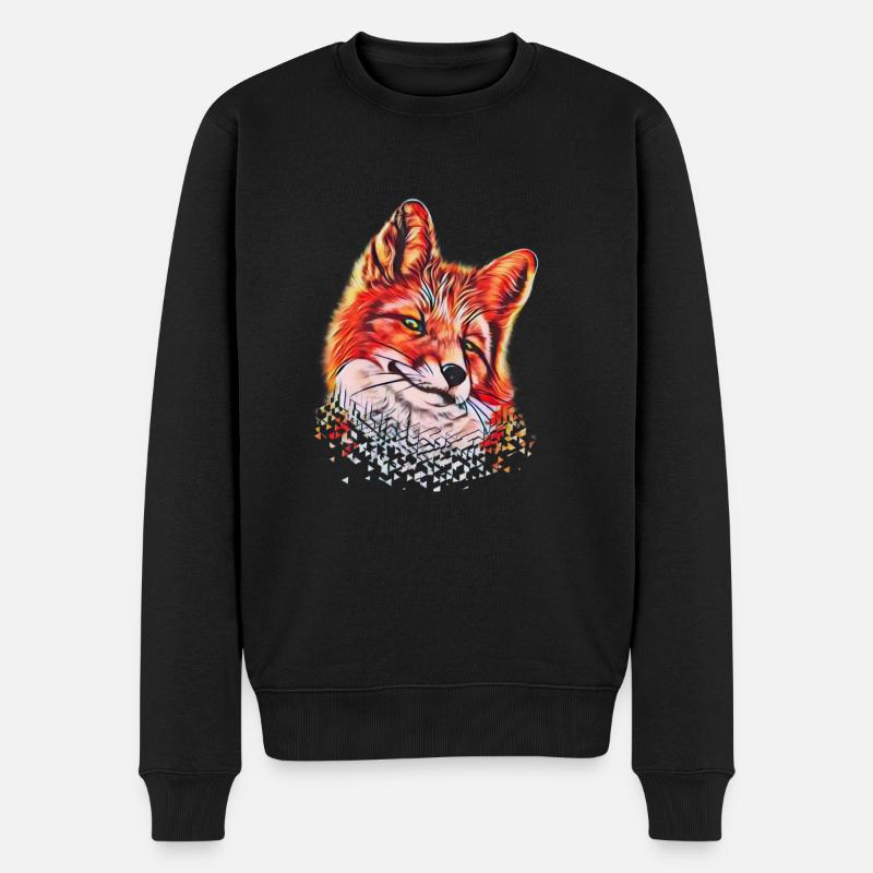 Fuchs - Männer Premium Bio Pullover - Schwarz