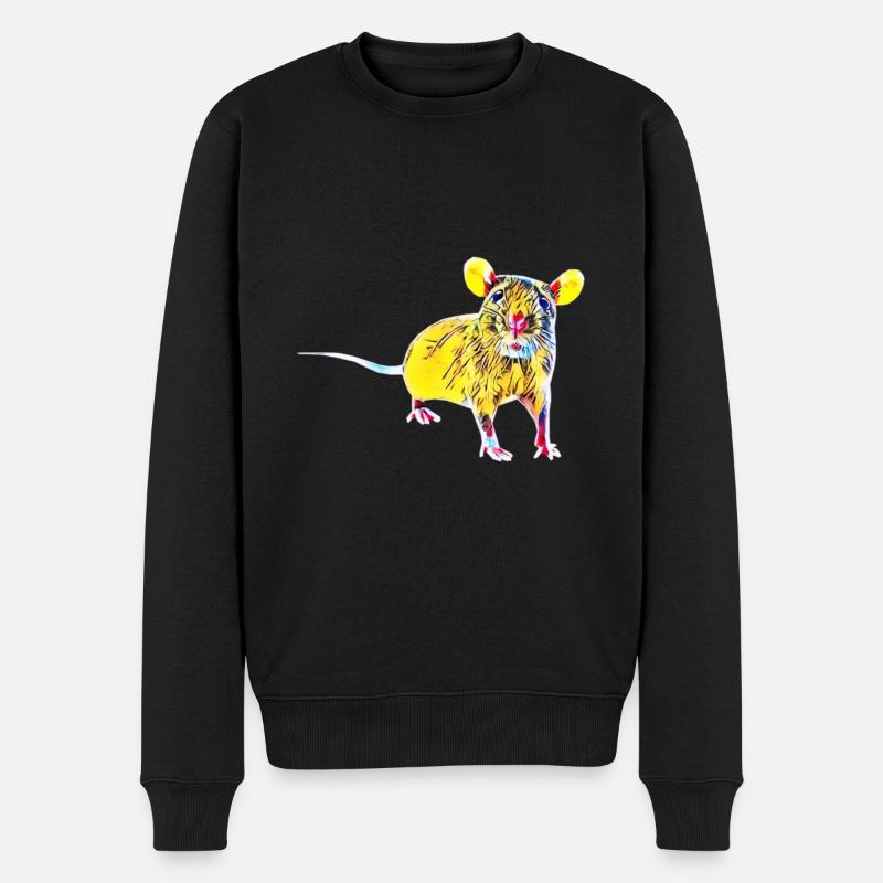 Ratte - Männer Premium Bio Pullover - Schwarz