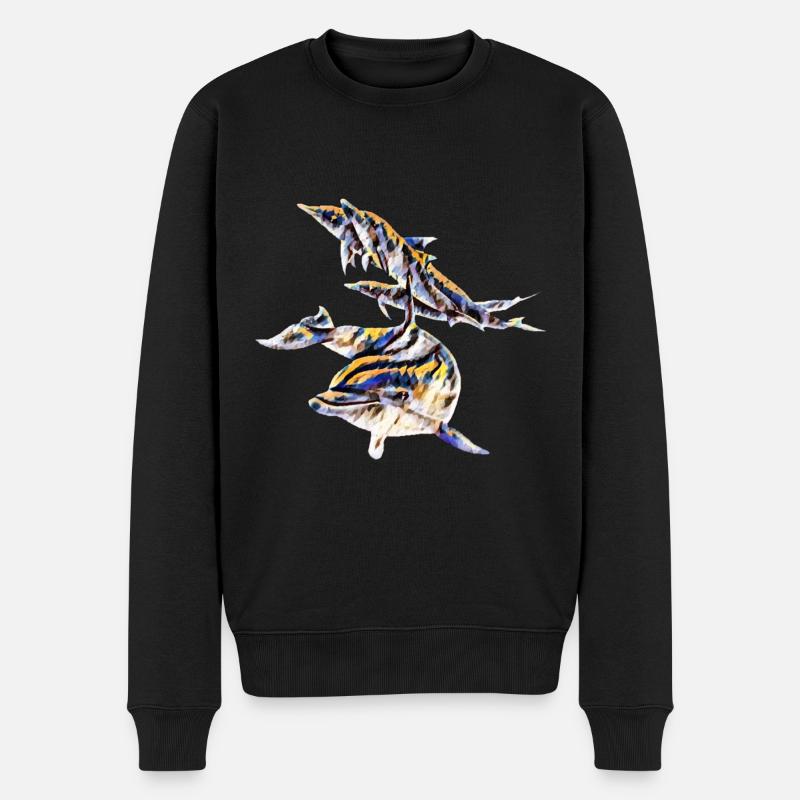 Les dauphins - Pull Premium bio Homme - noir