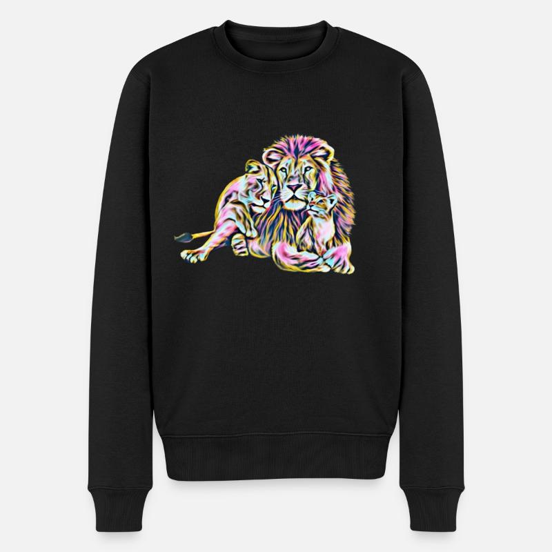 Les lions - Pull Premium bio Homme - noir