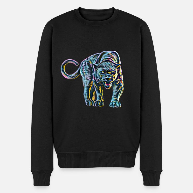 Panther - Männer Premium Bio Pullover - Schwarz
