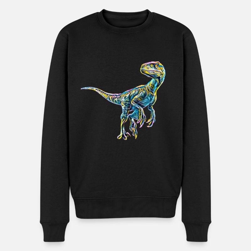 Velociraptor - Männer Premium Bio Pullover - Schwarz