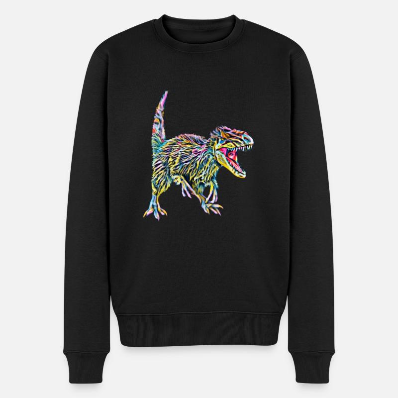 Dinosaurier - Männer Premium Bio Pullover - Schwarz
