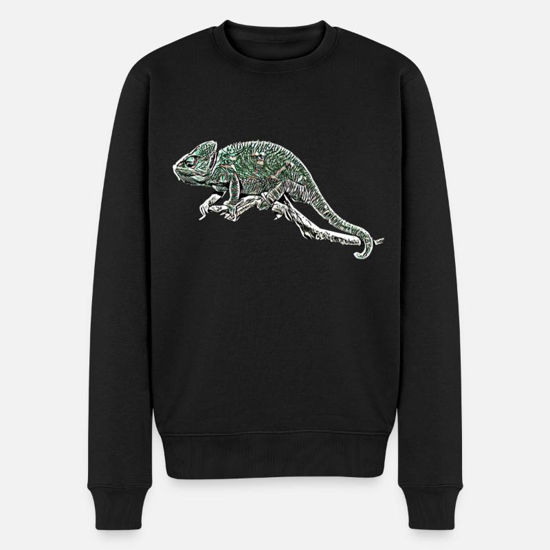 Chamäleon - Männer Premium Bio Pullover - Schwarz