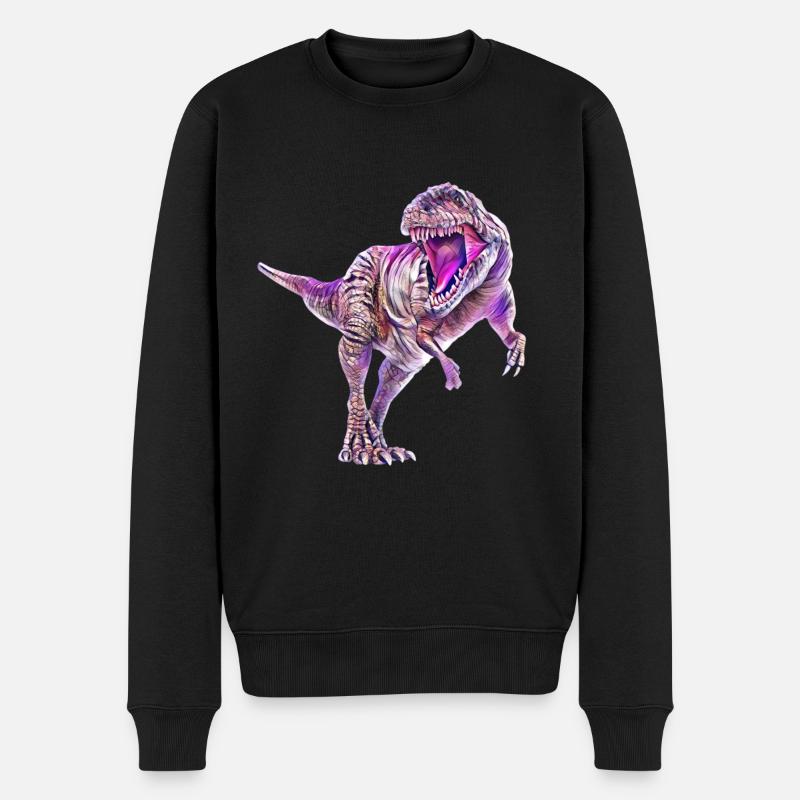 T-Rex - Männer Premium Bio Pullover - Schwarz
