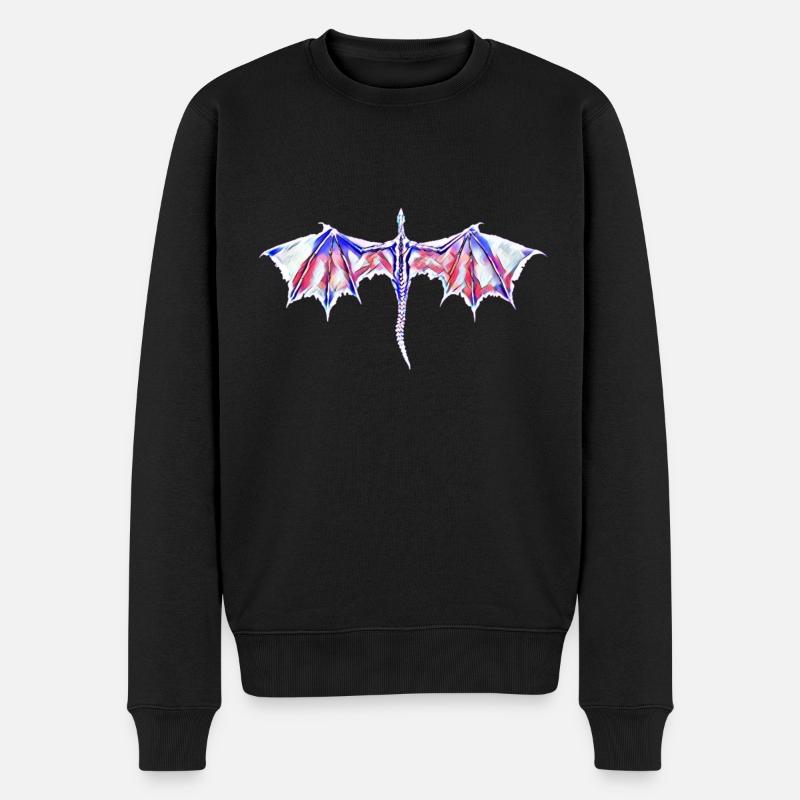Drache - Männer Premium Bio Pullover - Schwarz