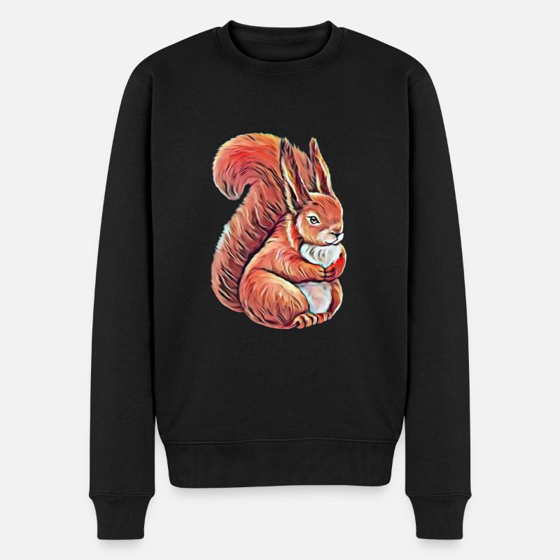 Eichhörnchen - Männer Premium Bio Pullover - Schwarz
