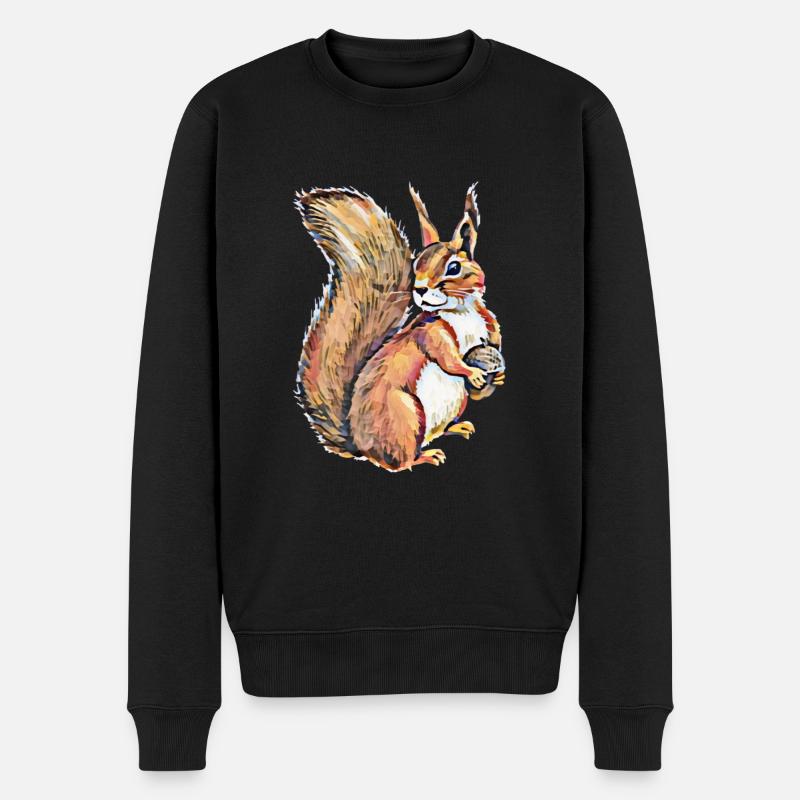 Eichhörnchen - Männer Premium Bio Pullover - Schwarz