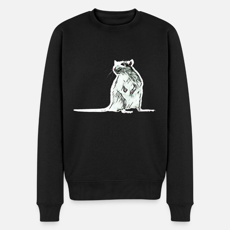 Ratte - Männer Premium Bio Pullover - Schwarz
