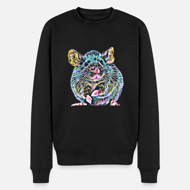 Ratte - Männer Premium Bio Pullover - Schwarz