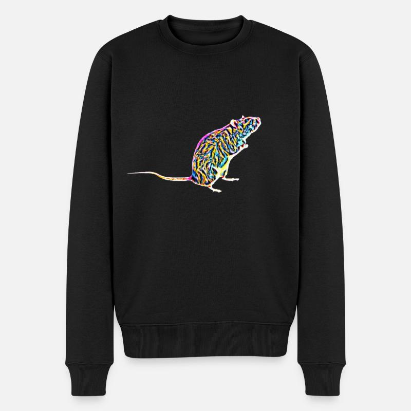 Ratte - Männer Premium Bio Pullover - Schwarz