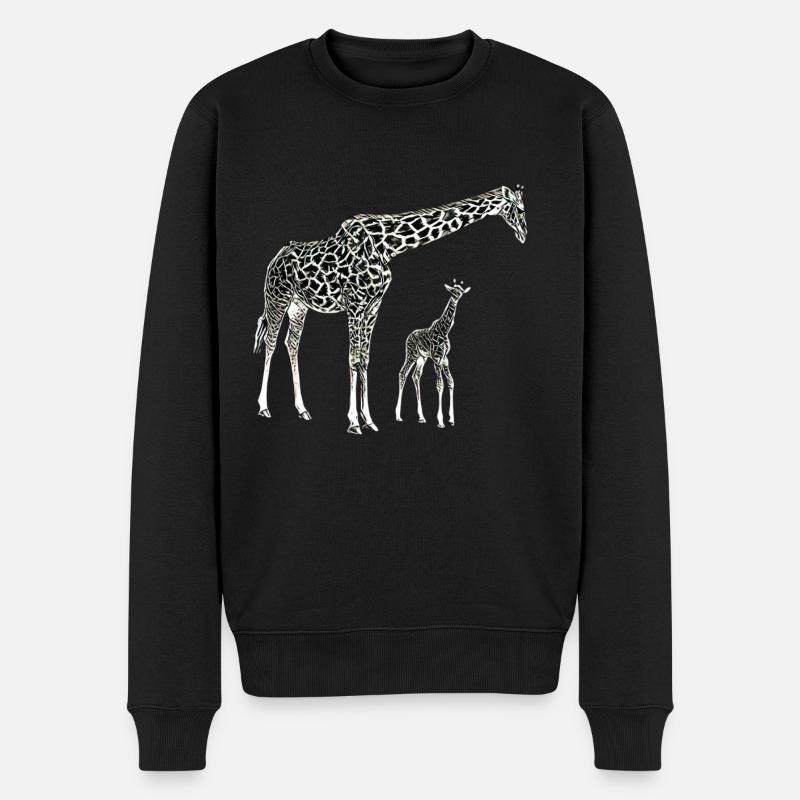 Giraffe - Männer Premium Bio Pullover - Schwarz