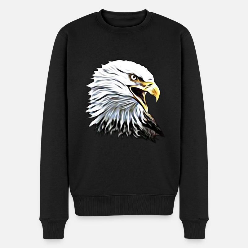 Adler - Männer Premium Bio Pullover - Schwarz