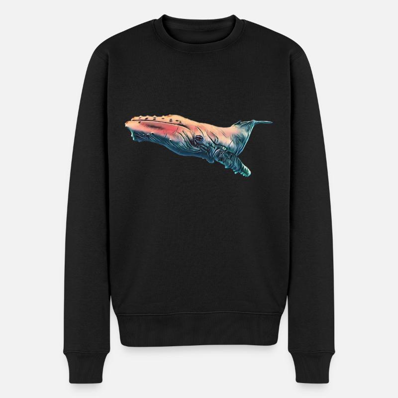 Buckelwal - Männer Premium Bio Pullover - Schwarz