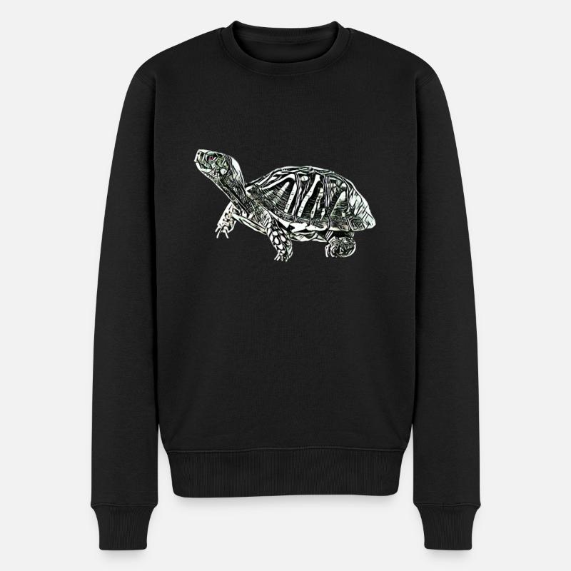 Schildkröte - Männer Premium Bio Pullover - Schwarz