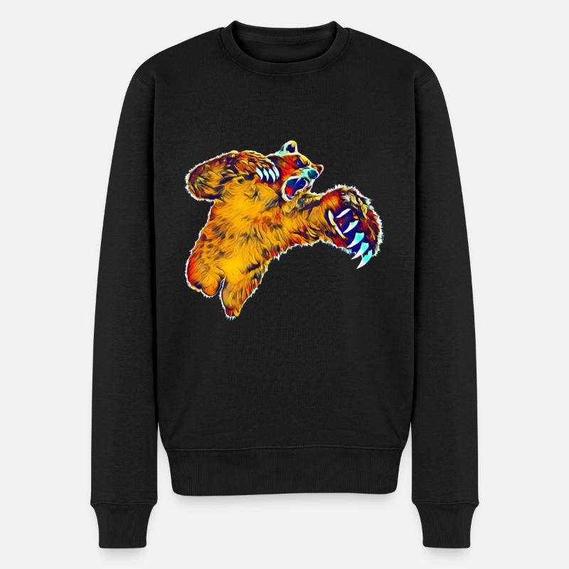 Grizzly - Männer Premium Bio Pullover - Schwarz