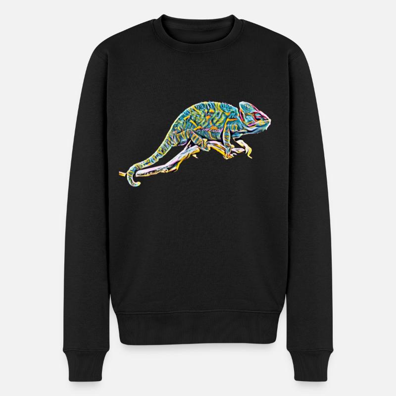 Chamäleon - Männer Premium Bio Pullover - Schwarz