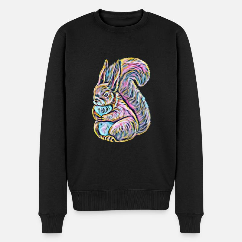 Eichhörnchen - Männer Premium Bio Pullover - Schwarz