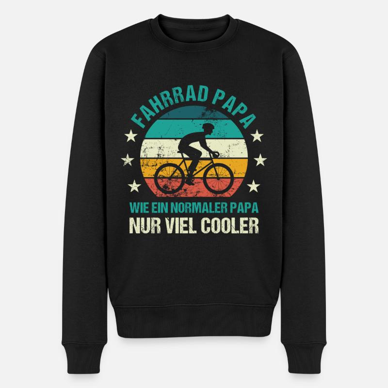 Fahrrad Papa Radfahren Vater Vatertag - Männer Premium Bio Pullover - Schwarz