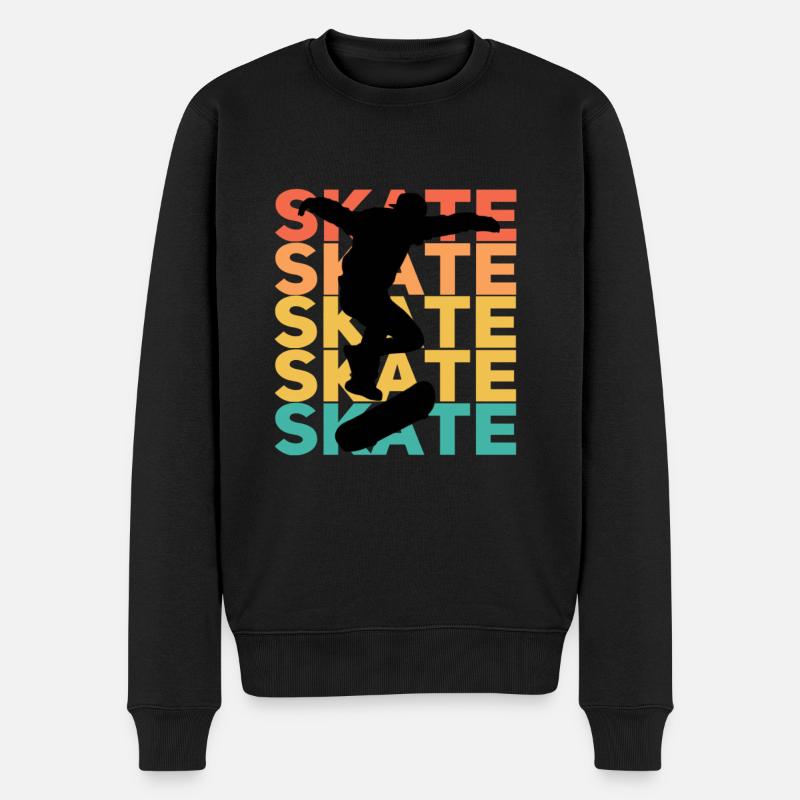 Skate Print - Pull Premium bio Homme - noir