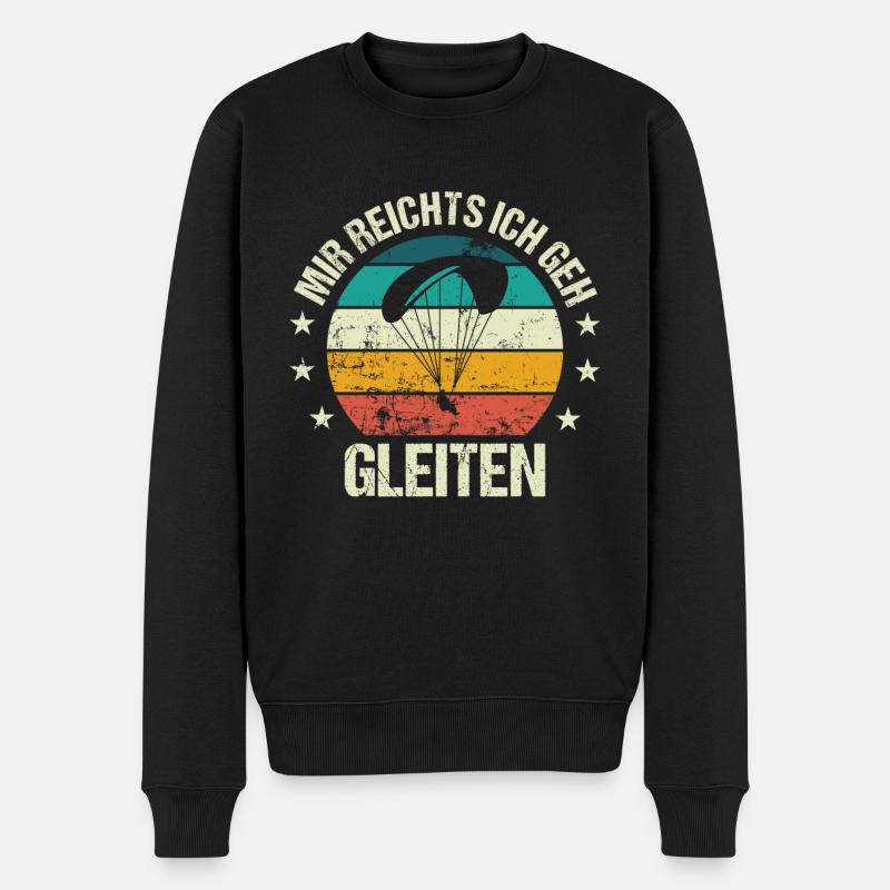 Gleitschirmfliegen Gleiten Paragleiten Gleitsegeln - Männer Premium Bio Pullover - Schwarz