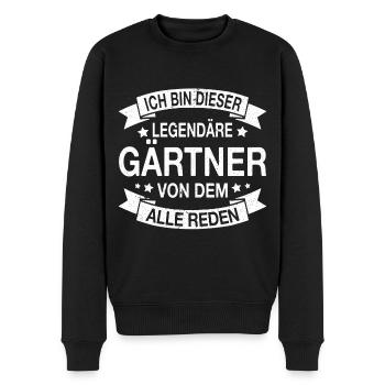Gärtner Legendär Spruch - Männer Premium Bio Pullover - Schwarz - Vorne - Nico (187cm)