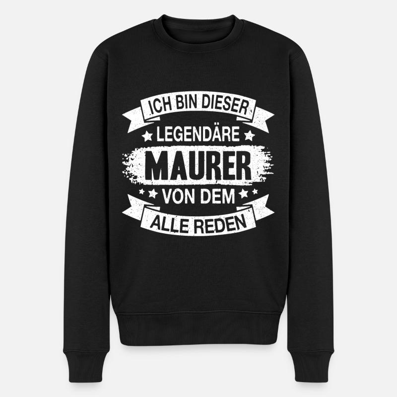 Maurer Legendär Spruch - Männer Premium Bio Pullover - Schwarz