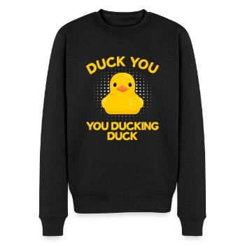 Duck You You Ducking Duck - Männer Premium Bio Pullover - Schwarz - Vorne - Nico (187cm)