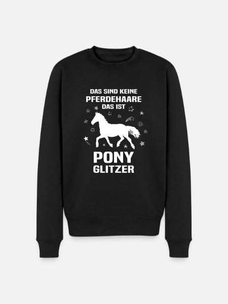 Pony Glitzer - Männer Premium Bio Pullover - Schwarz