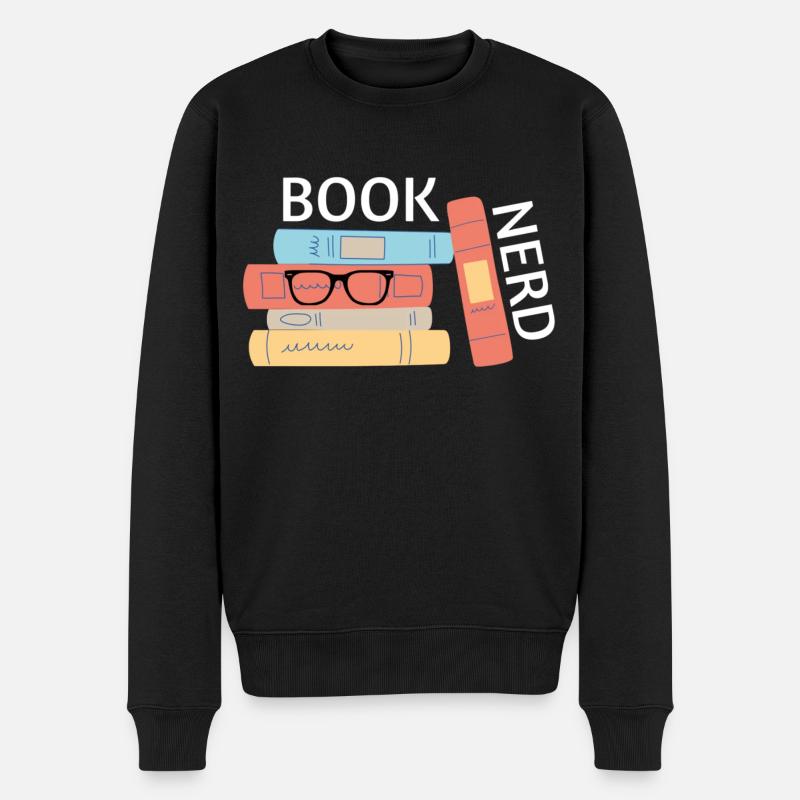 BookNerd - Männer Premium Bio Pullover - Schwarz