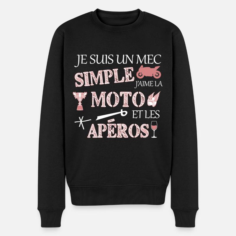 un mec simple moto humour - Pull Premium bio Homme - noir