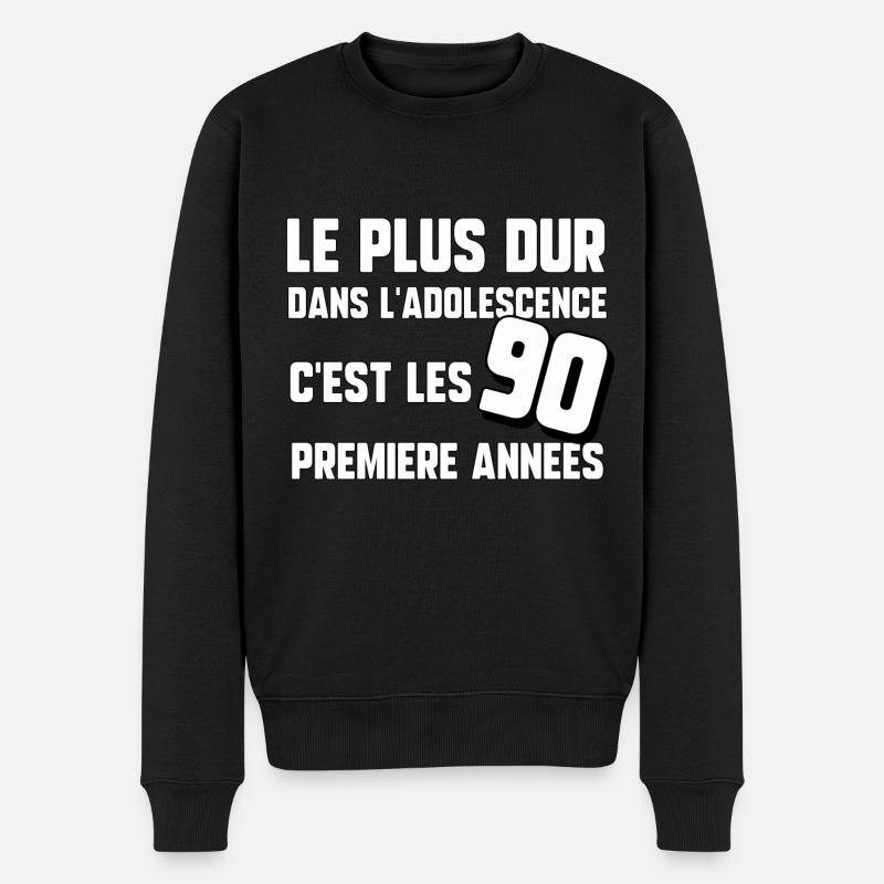 90 ans - Pull Premium bio Homme - noir