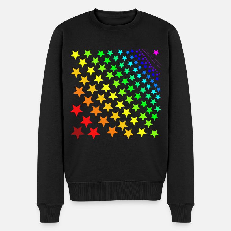 Sterne Regenbogen Geschenkidee - Männer Premium Bio Pullover - Schwarz