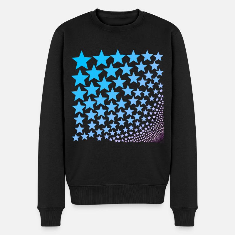 Sterne türkis rosa Geschenkidee - Männer Premium Bio Pullover - Schwarz