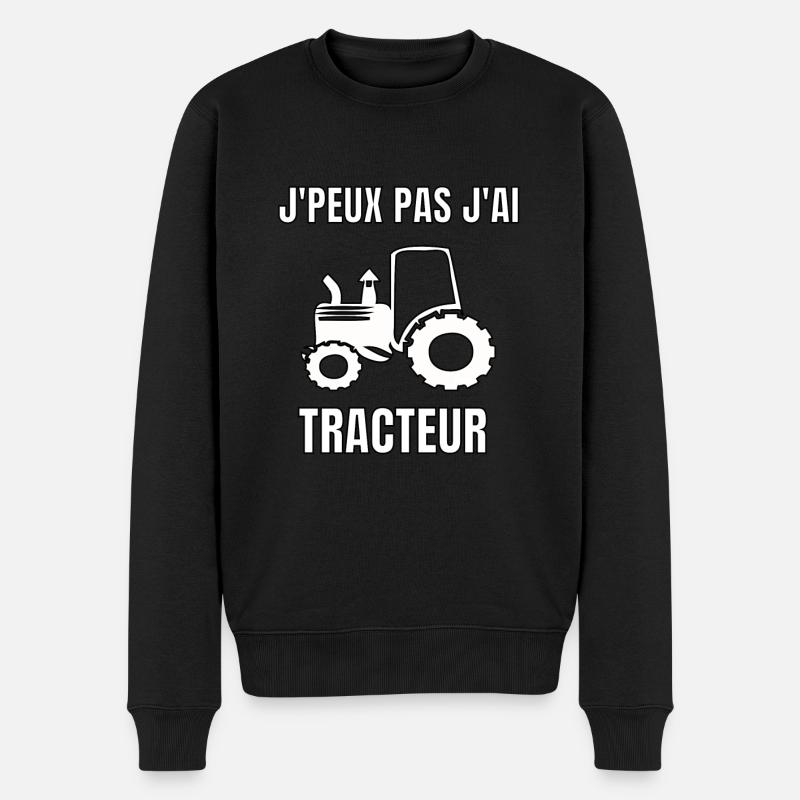 J’peux pas j’ai tracteur - Pull Premium bio Homme - noir