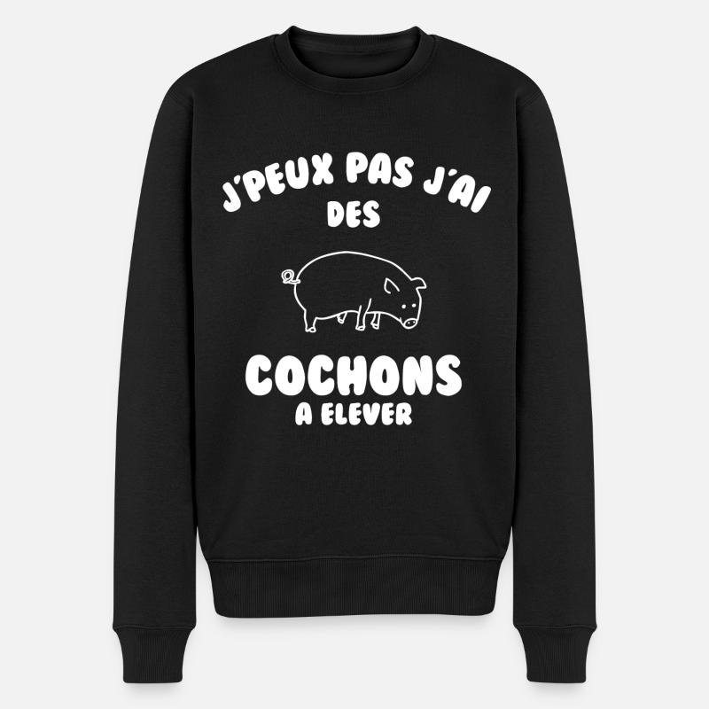 J’peux pas j’ai des cochons à élever - Pull Premium bio Homme - noir