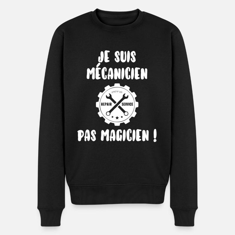 Mécanicien pas magicien - Pull Premium bio Homme - noir