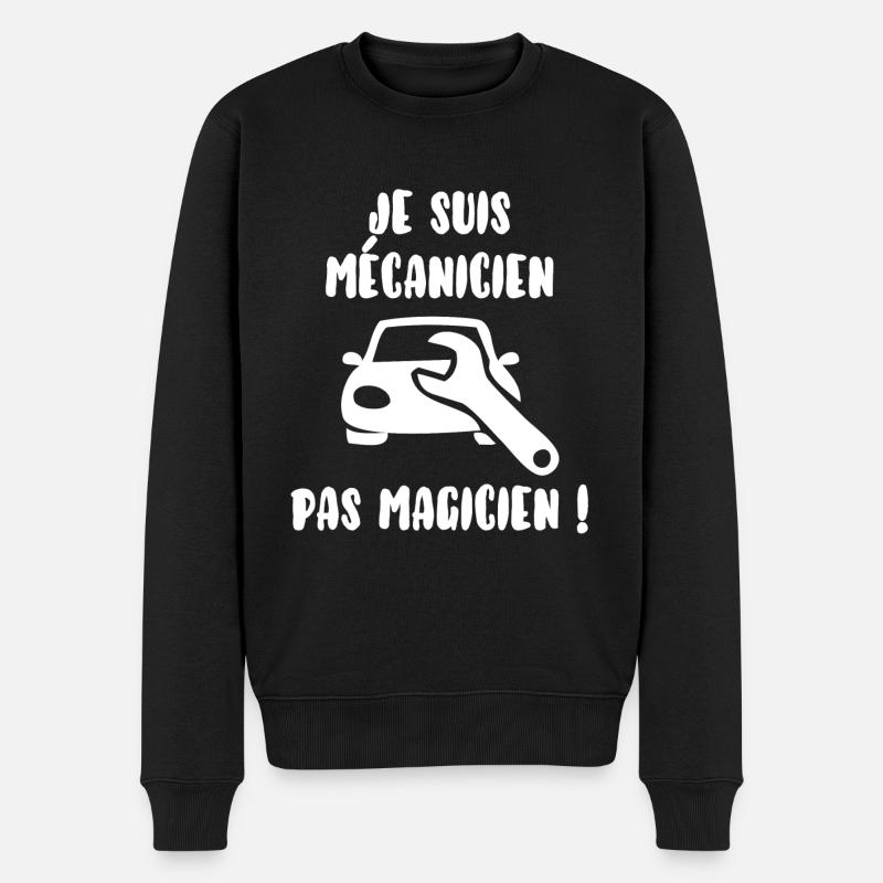 Mécanicien pas magicien - Pull Premium bio Homme - noir