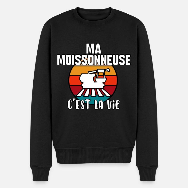 Ma moissonneuse c’est la vie - Pull Premium bio Homme - noir