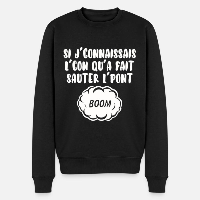 Si j’connais l’con… - Pull Premium bio Homme - noir