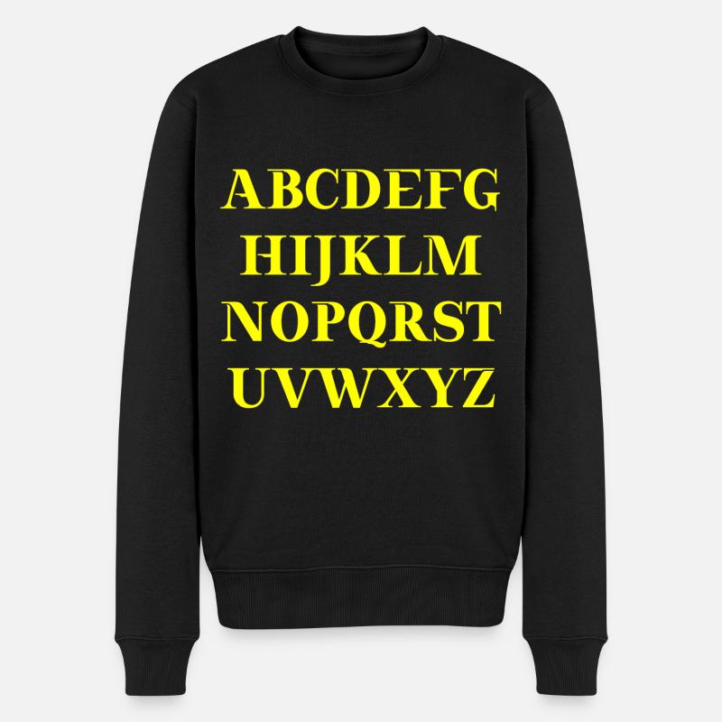 Idée cadeau ABC Alphabet - Pull Premium bio Homme - noir