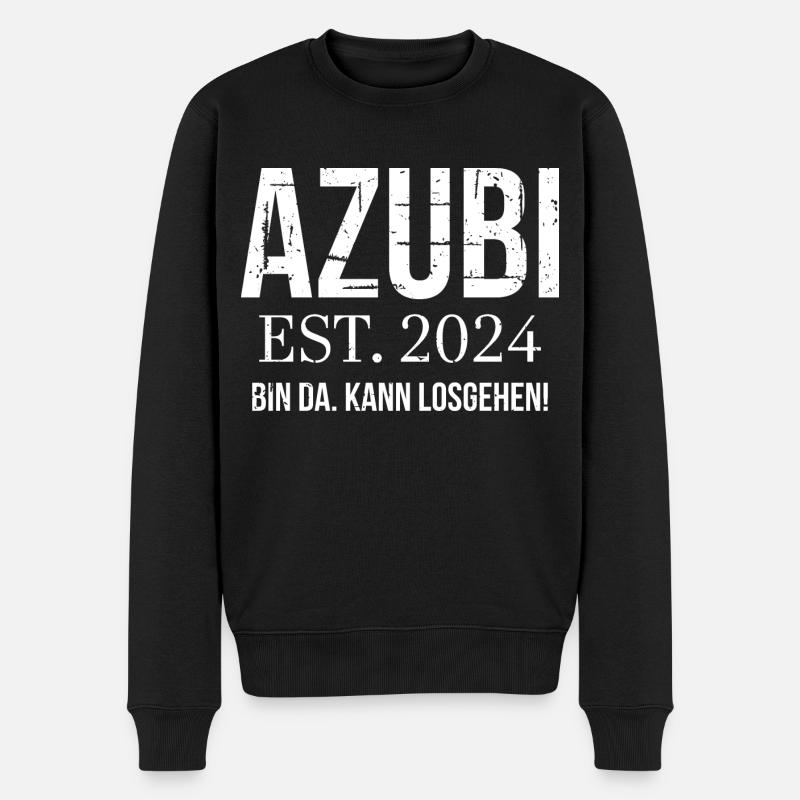 Azubi Geschenk Ausbildung 2024 Lehrling Spruch - Männer Premium Bio Pullover - Schwarz